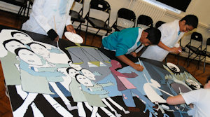Children painting in art lesson