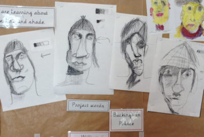 Children draw faces