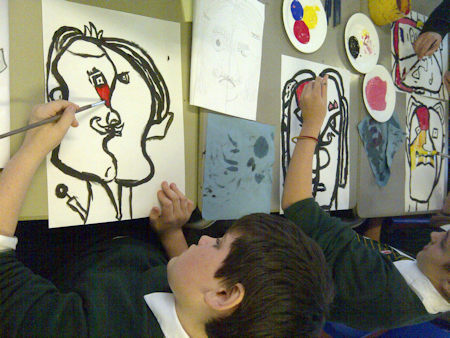 Boys painting Picasso