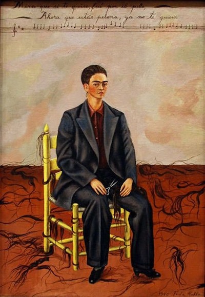 Frida Kahlo - Self Portrait with Cut Hair 1940