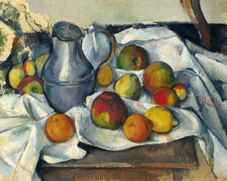 Paul Cezanne: Kettle and Fruit 1888