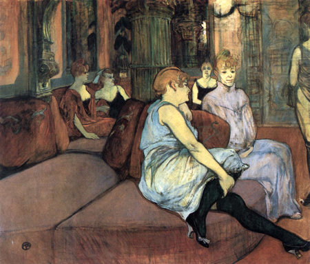 Salon at the Rue des Moulins - Toulouse Lautrec